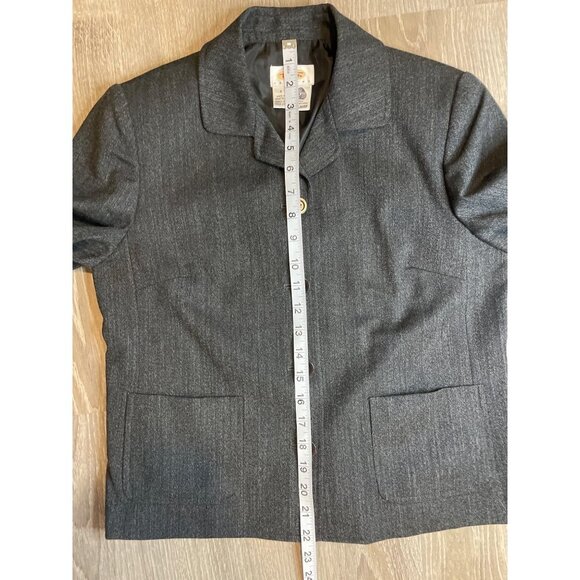 Talbots Gray Wool Button Front Short Blazer Jacket Sz 4P - Picture 5 of 8
